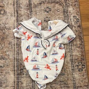Nautical Kids Bodysuit with Sailboat Print